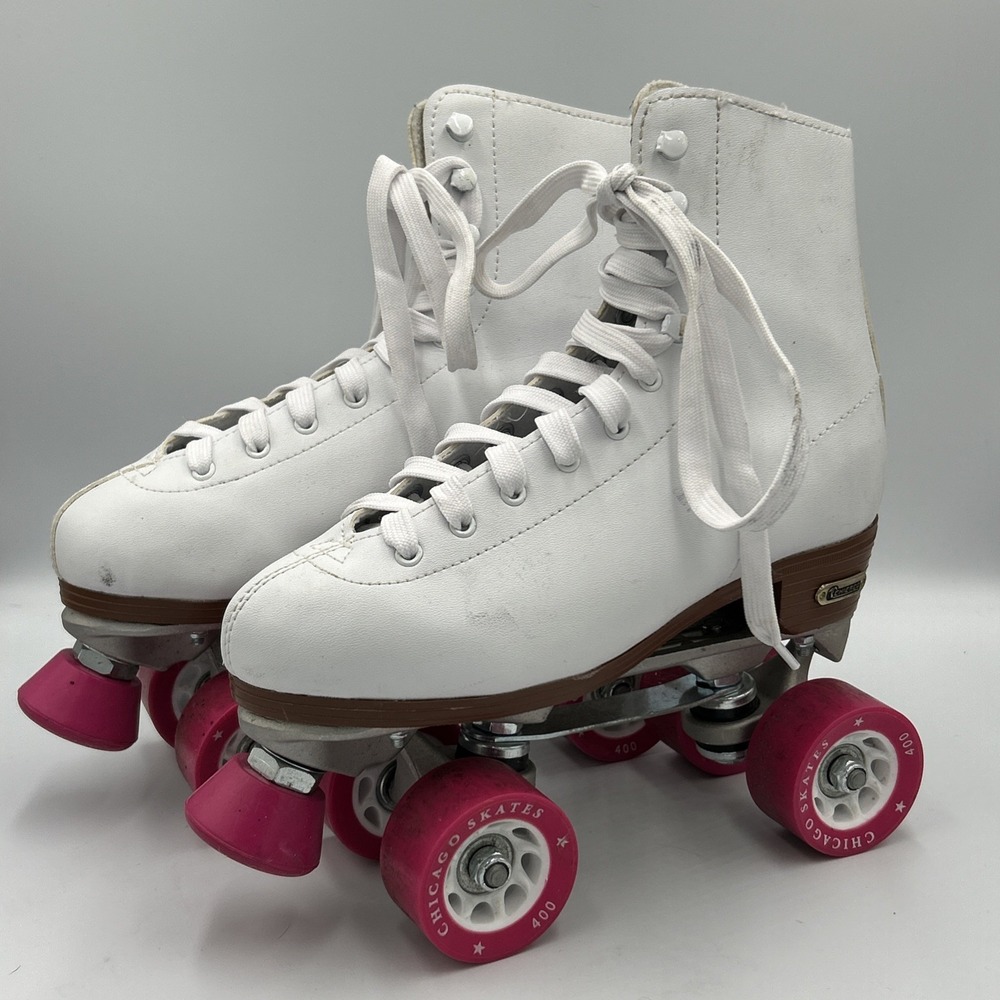 Chicago Classic Quad Pink White Women's Roller Skates Rink Retro Size 7 High Top